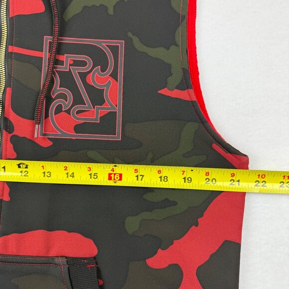 NEW WITH DEFECT Rock Revival Men Black/Red/Green Camouflage Hoodie Vest Jacket M - Picture 12 of 13